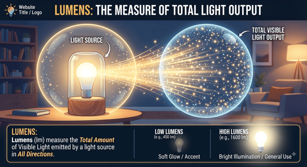 what are lumens - LED light bulb showing light output