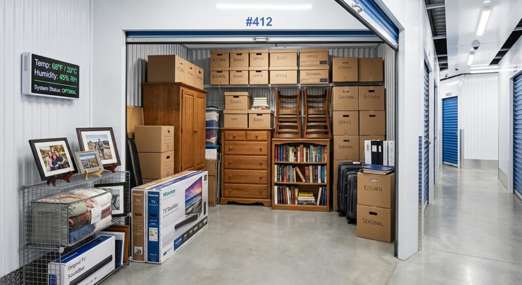 Climate controlled storage environment for protecting sensitive belongings